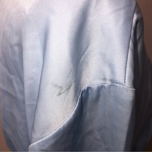 Fox & Royal Slinky Midi Robe Sky Blue Size Medium Pockets Attached Tie Belt NEW - Picture 6 of 9